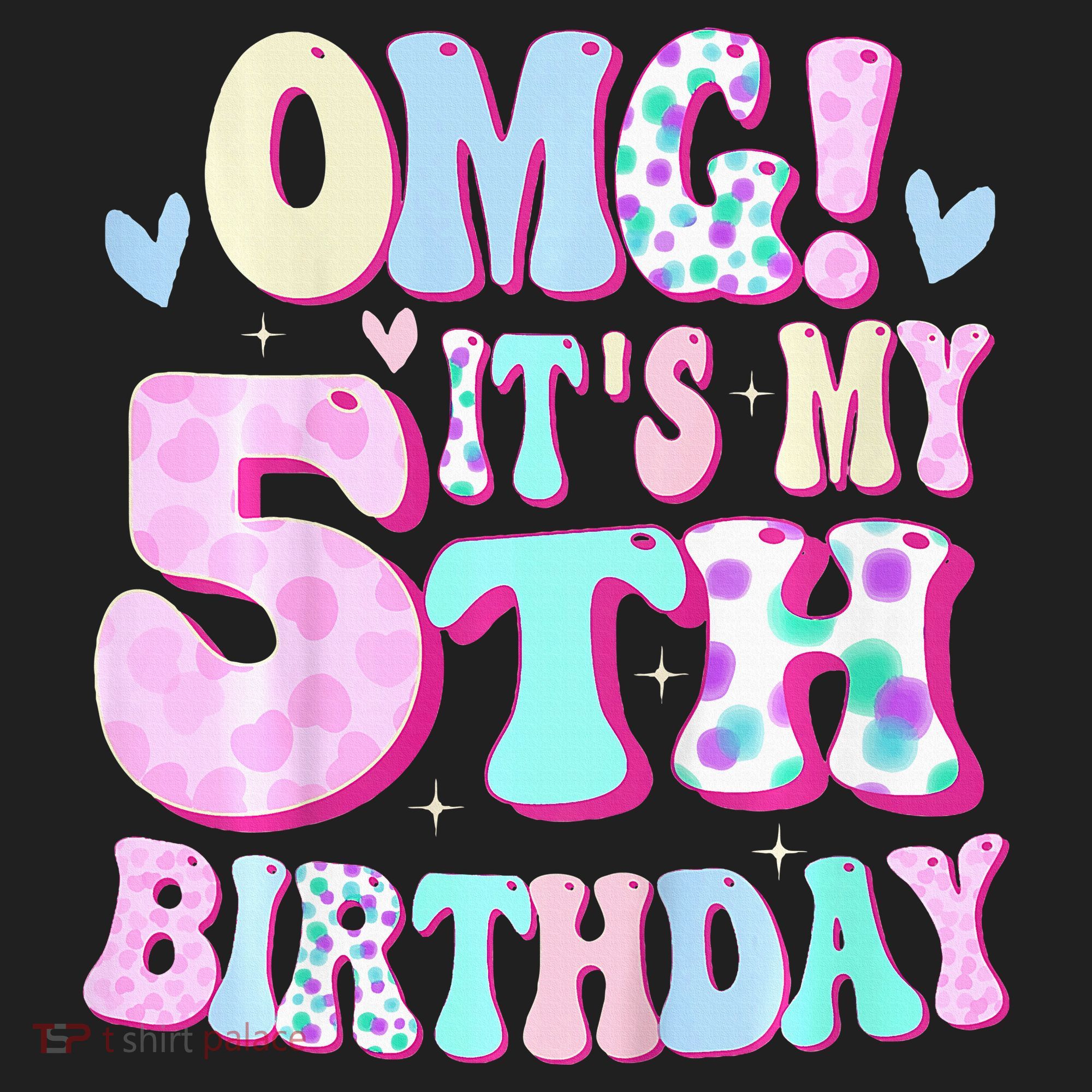 OMG It's My 5th Birthday Gifts Five 5 Year Old Bday Golf Towel