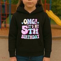 OMG It's My 5th Birthday Gifts Five 5 Year Old Bday Kids Hoodie thumb 3