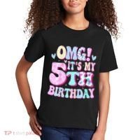 OMG It's My 5th Birthday Gifts Five 5 Year Old Bday Kids T-Shirt thumb 2
