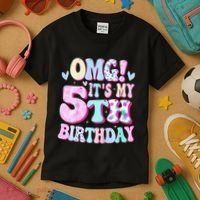 OMG It's My 5th Birthday Gifts Five 5 Year Old Bday Kids T-Shirt thumb 3
