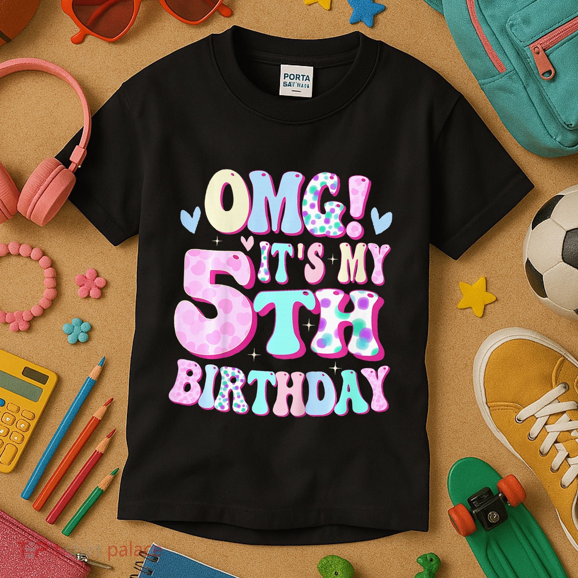 OMG It's My 5th Birthday Gifts Five 5 Year Old Bday Kids T-Shirt