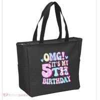 OMG It's My 5th Birthday Gifts Five 5 Year Old Bday Tote Bag thumb 2