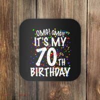 Omg Its My 70th Birthday 70 Year Old Happy Birthday Coaster thumb 0