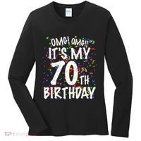 Omg Its My 70th Birthday 70 Year Old Happy Birthday Women's Long Sleeve Shirt thumb 0