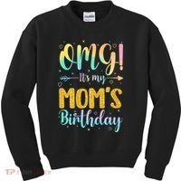 OMG Its My Moms Birthday Happy BDay Mother Tie Dy Kids Sweatshirt thumb 0