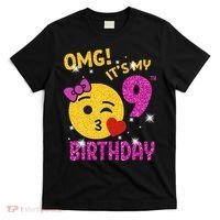 OMG It's My 9th Birthday Girl Cute 9 Yrs Old Birthday Party T-Shirt thumb 0