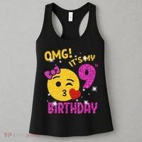 OMG It's My 9th Birthday Girl Cute 9 Yrs Old Birthday Party Women's Tank Top thumb 3