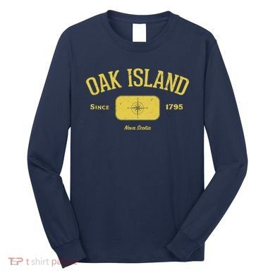 Oak Island Nova Scotia Compass Design Long Sleeve Shirt