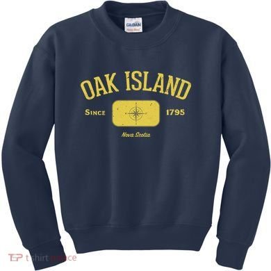 Oak Island Nova Scotia Compass Design Kids Sweatshirt