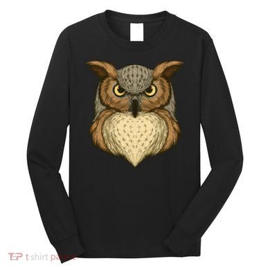 Owl Illustration Long Sleeve Shirt