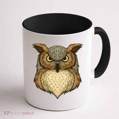 Owl Illustration Coffee Mug back