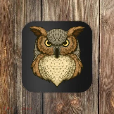 Owl Illustration Coaster