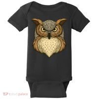 Owl Illustration Baby Bodysuit thumb 0