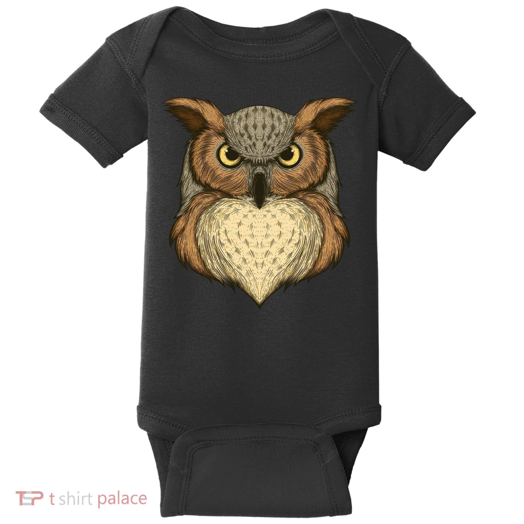 Owl Illustration Baby Bodysuit