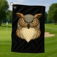 Owl Illustration Golf Towel thumb 1