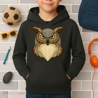 Owl Illustration Kids Hoodie thumb 2