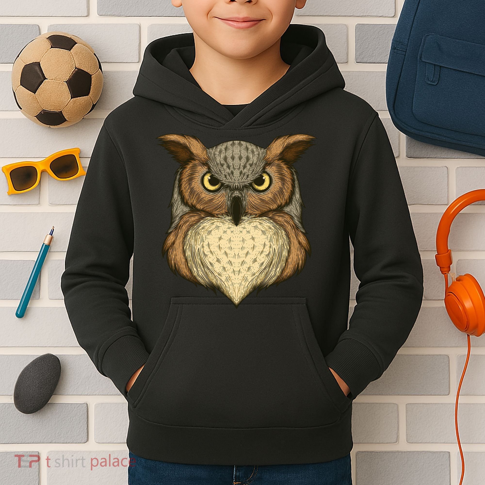 Owl Illustration Kids Hoodie