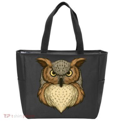 Owl Illustration Tote Bag