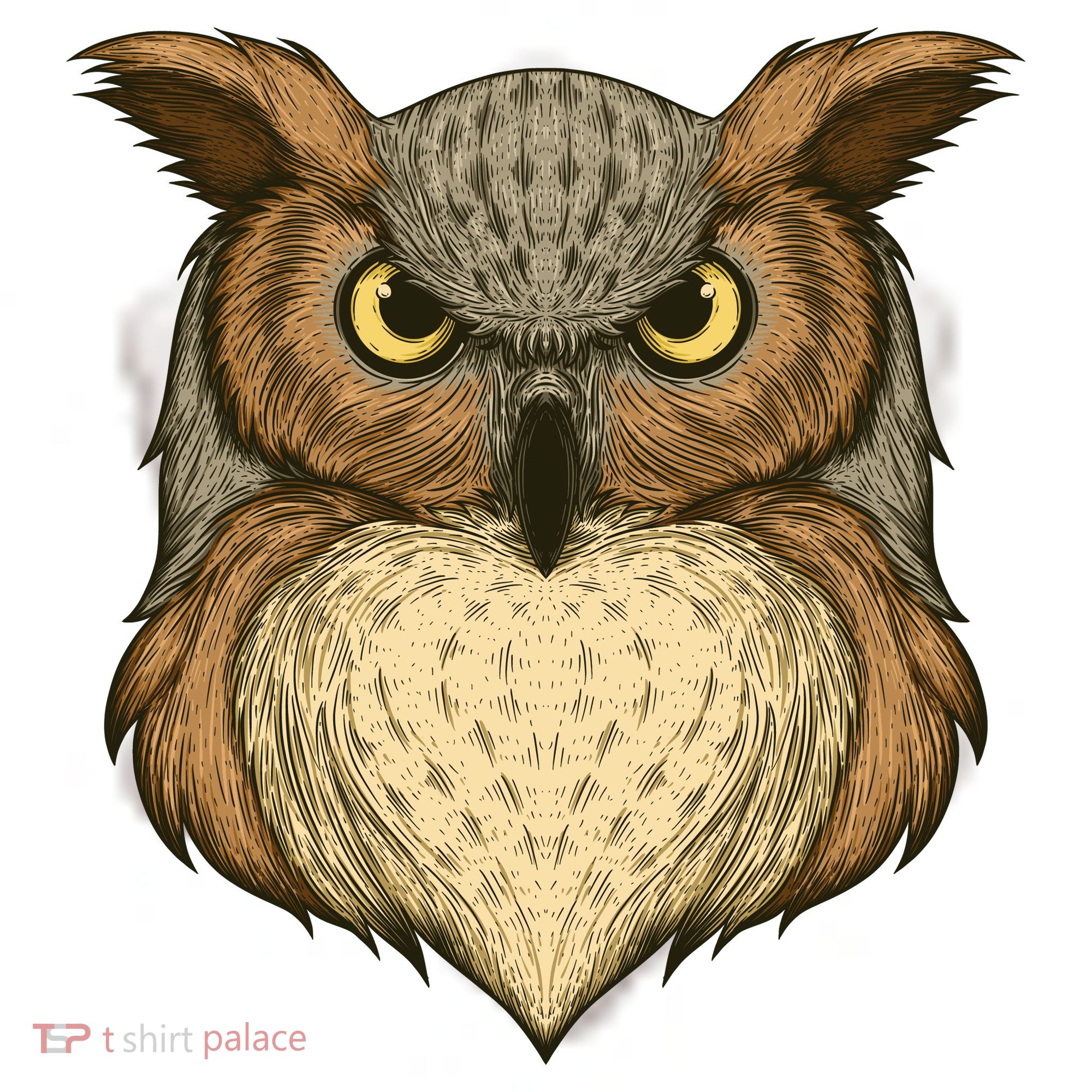 Owl Illustration Ceramic Ornament