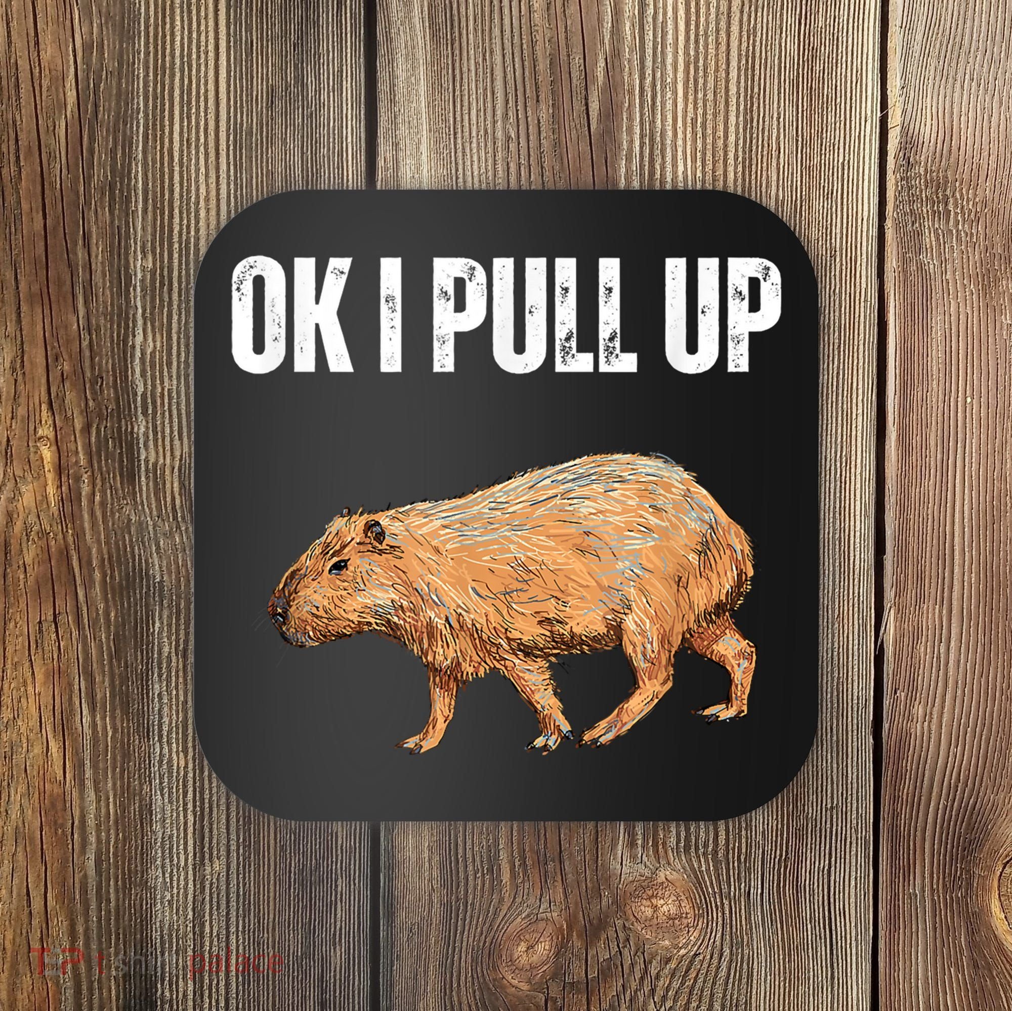 Ok I Pull Up Capybara Shirt Funny Capybara Meme Ok I Pull Up Coaster