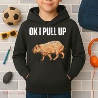 Ok I Pull Up Capybara Shirt Funny Capybara Meme Ok I Pull Up Kids Hoodie thumb 2