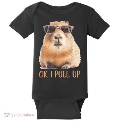 Ok I Pull Up Capybara Baby Bodysuit