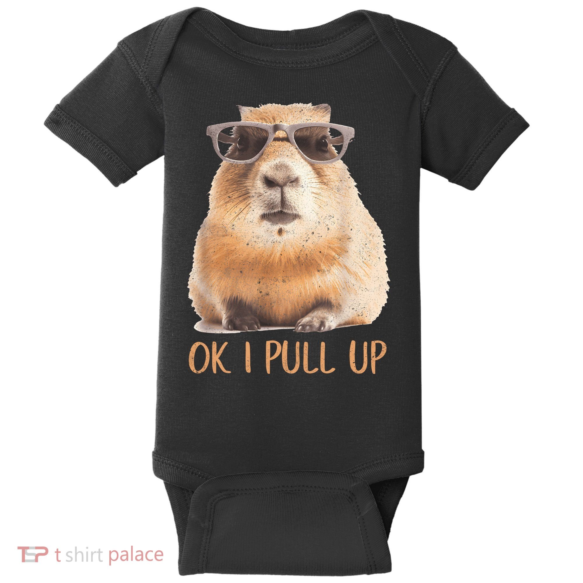 Ok I Pull Up Capybara Baby Bodysuit