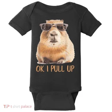 Ok I Pull Up Capybara Baby Bodysuit