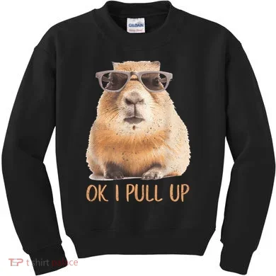 Ok I Pull Up Capybara Kids Sweatshirt