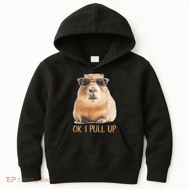 Ok I Pull Up Capybara Kids Hoodie