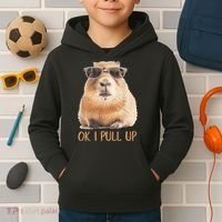 Ok I Pull Up Capybara Kids Hoodie thumb 2