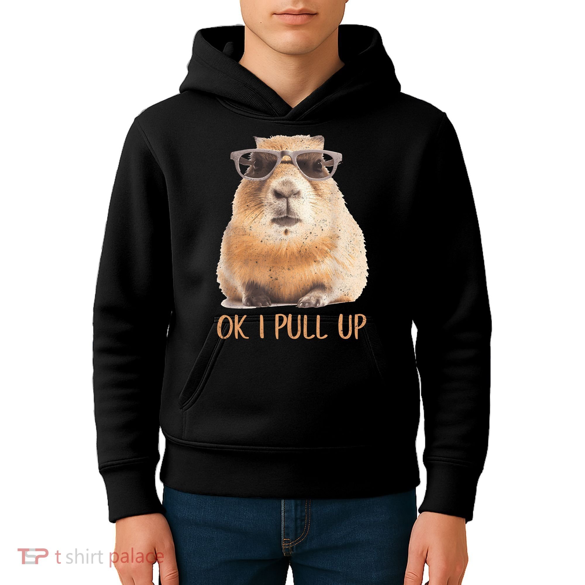 Ok I Pull Up Capybara Kids Hoodie