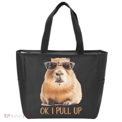 Ok I Pull Up Capybara Tote Bag