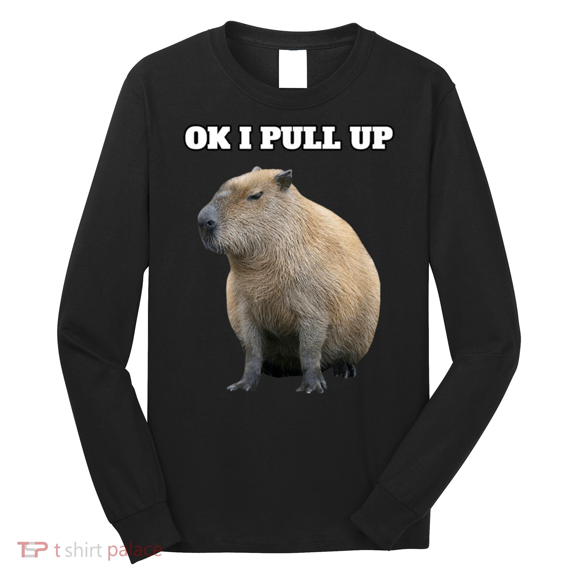 Ok I Pull Up Capybara Long Sleeve Shirt