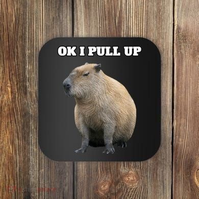 Ok I Pull Up Capybara Coaster