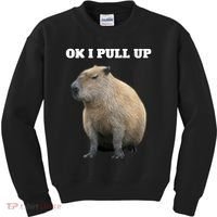 Ok I Pull Up Capybara Kids Sweatshirt thumb 0
