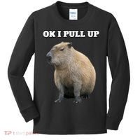Ok I Pull Up Capybara Kids Long Sleeve Shirt thumb 0