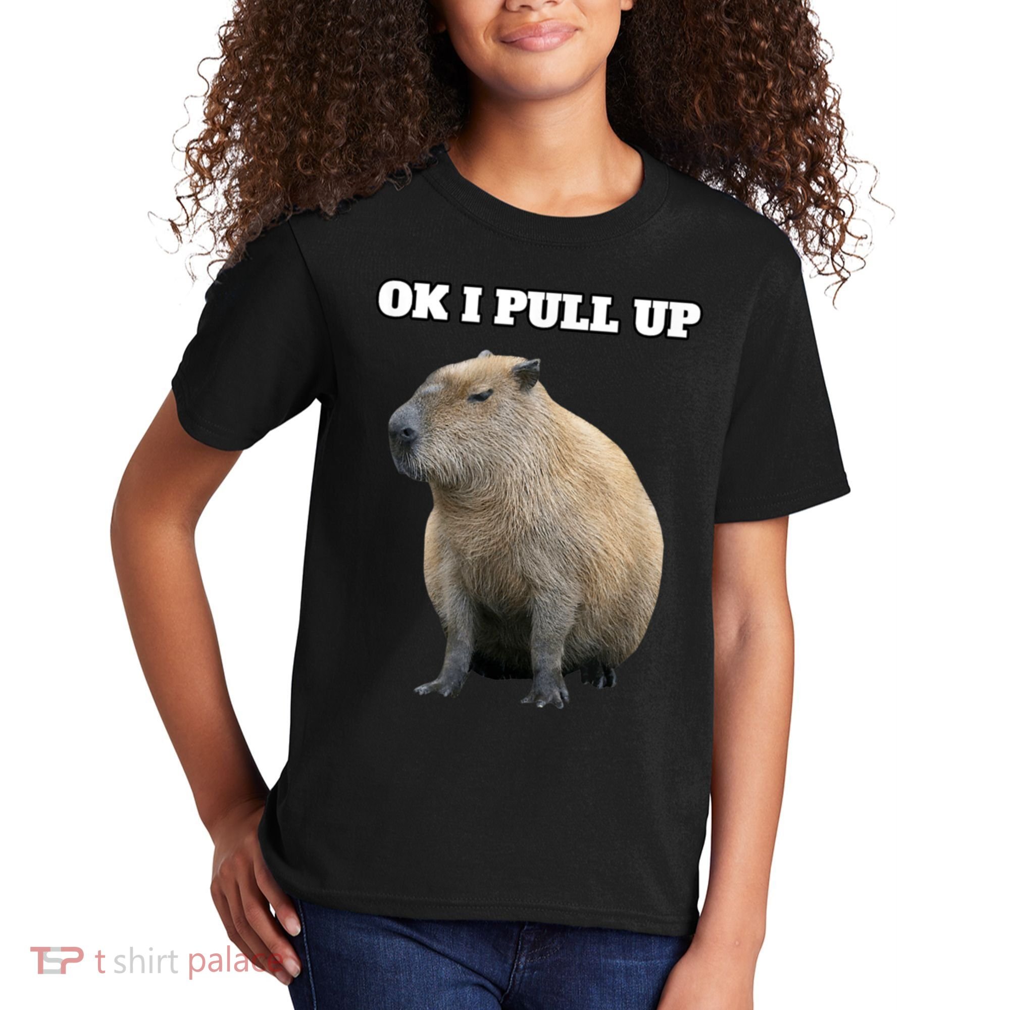 Ok I Pull Up Capybara Kids T-Shirt