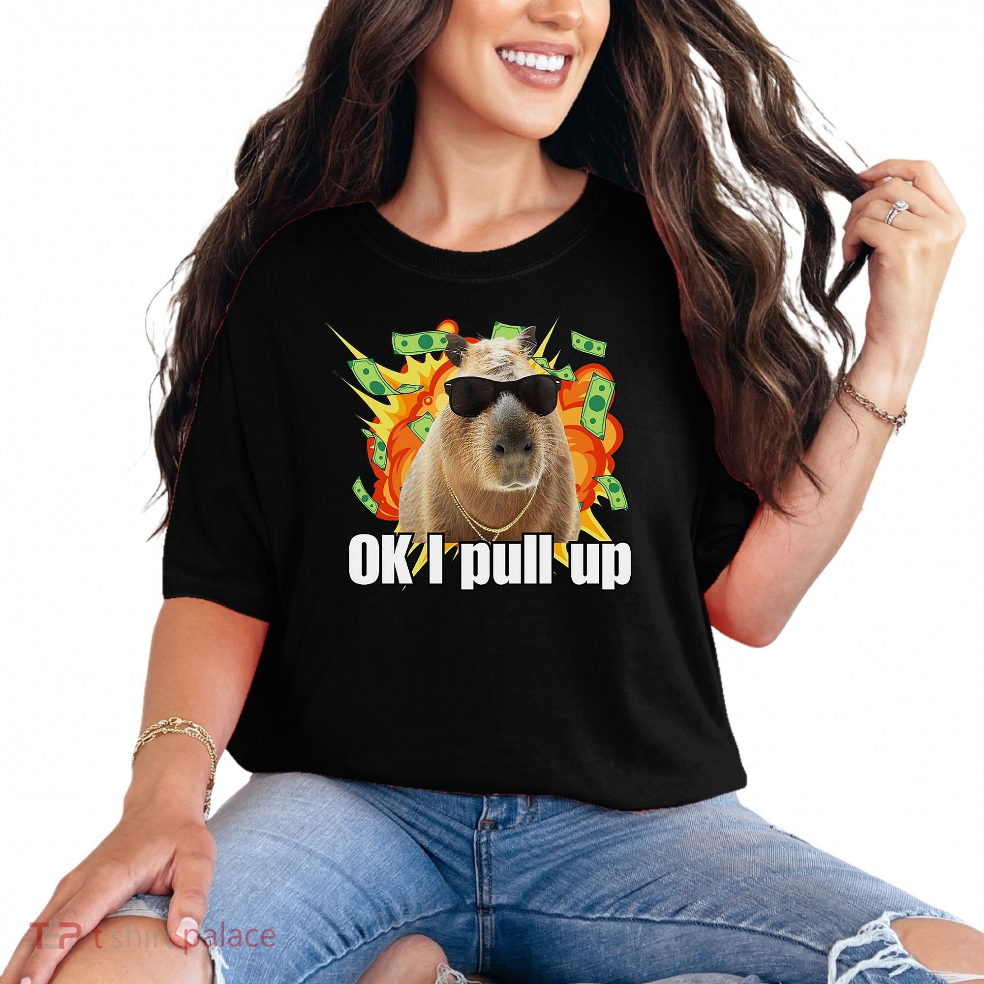 Ok I Pull Up Capybara Funny Meme Comfort Colors T-Shirt