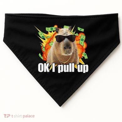 Ok I Pull Up Capybara Funny Meme USA-Made Doggie Bandana