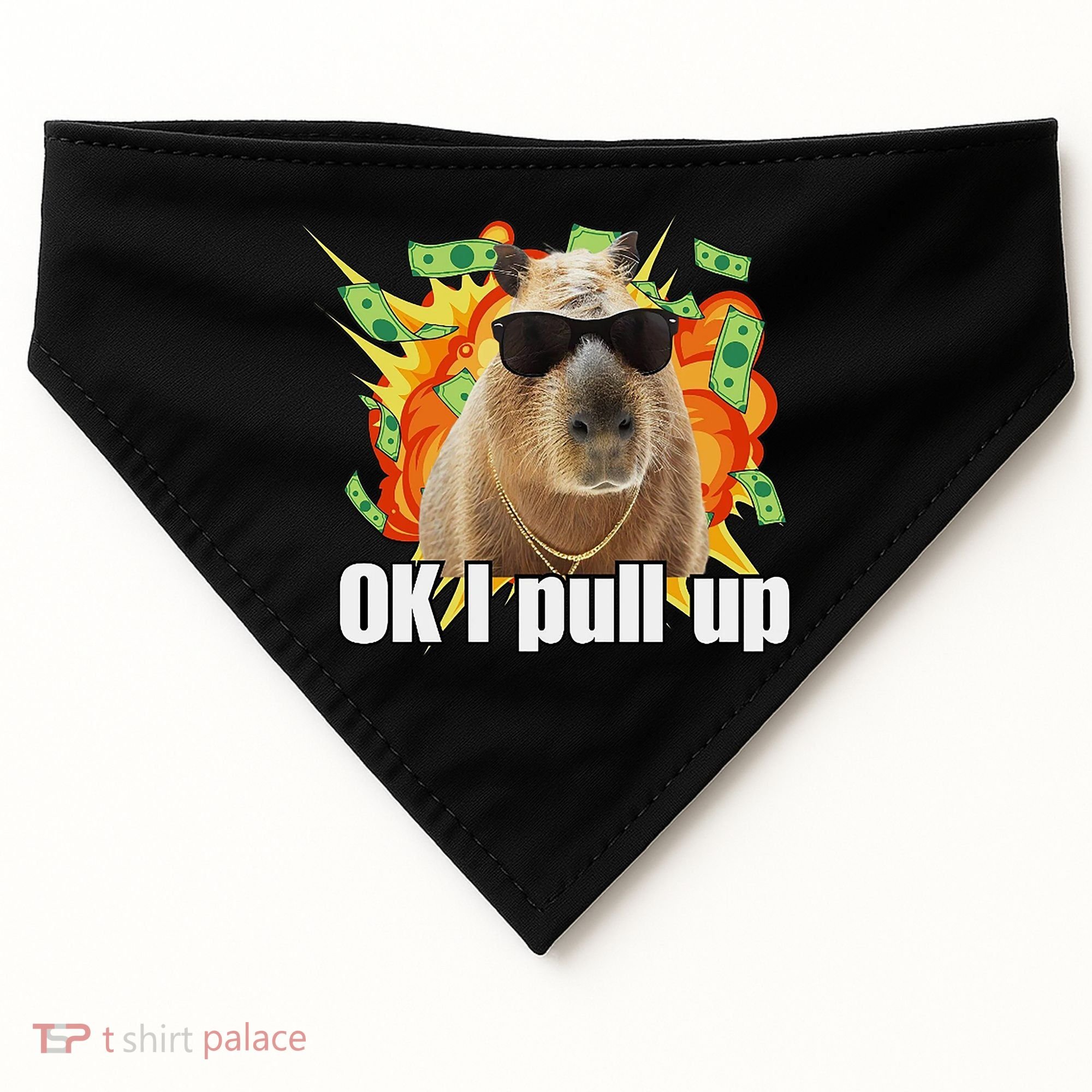 Ok I Pull Up Capybara Funny Meme USA-Made Doggie Bandana