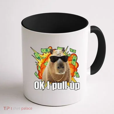 Ok I Pull Up Capybara Funny Meme Coffee Mug back