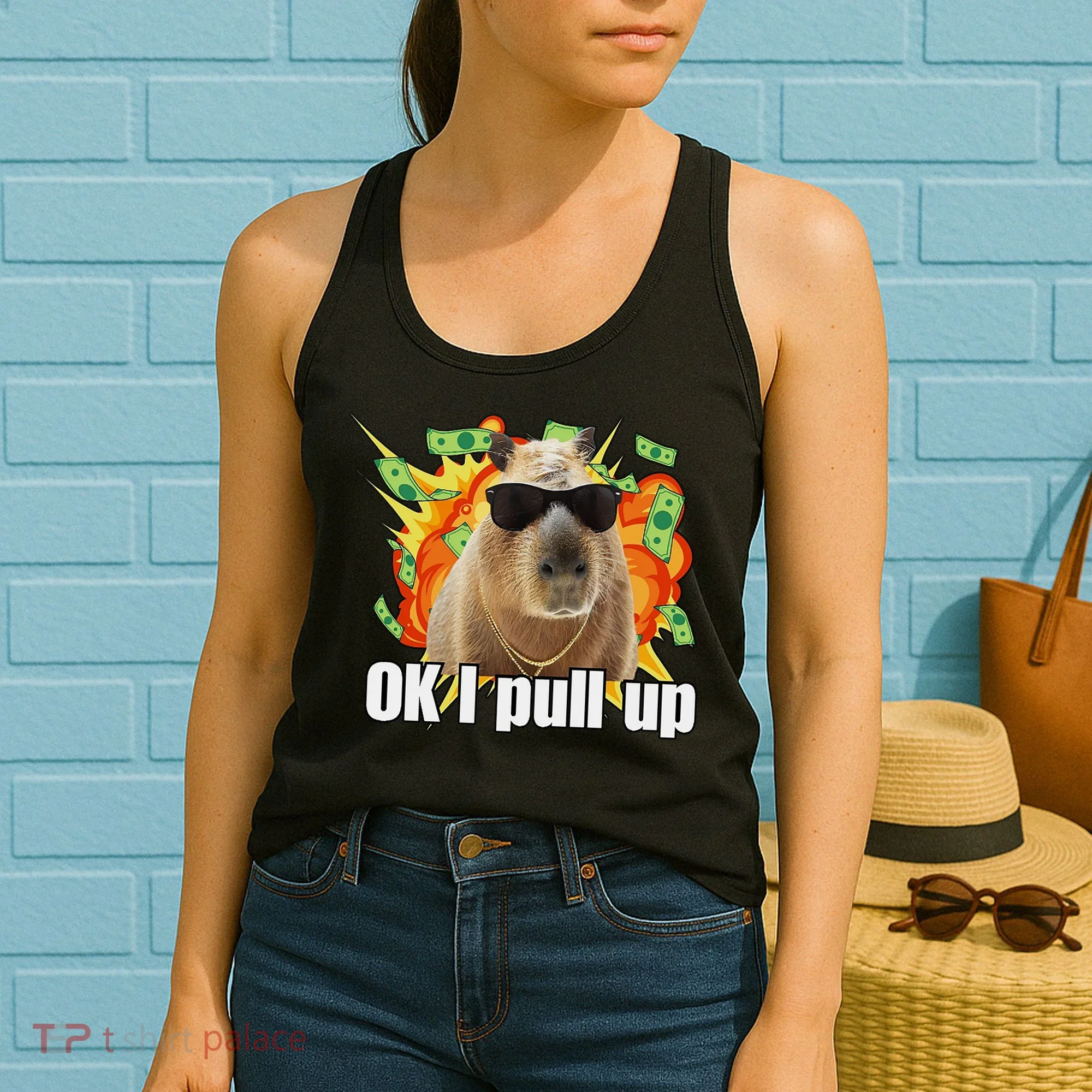Ok I Pull Up Capybara Funny Meme Women's Tank Top