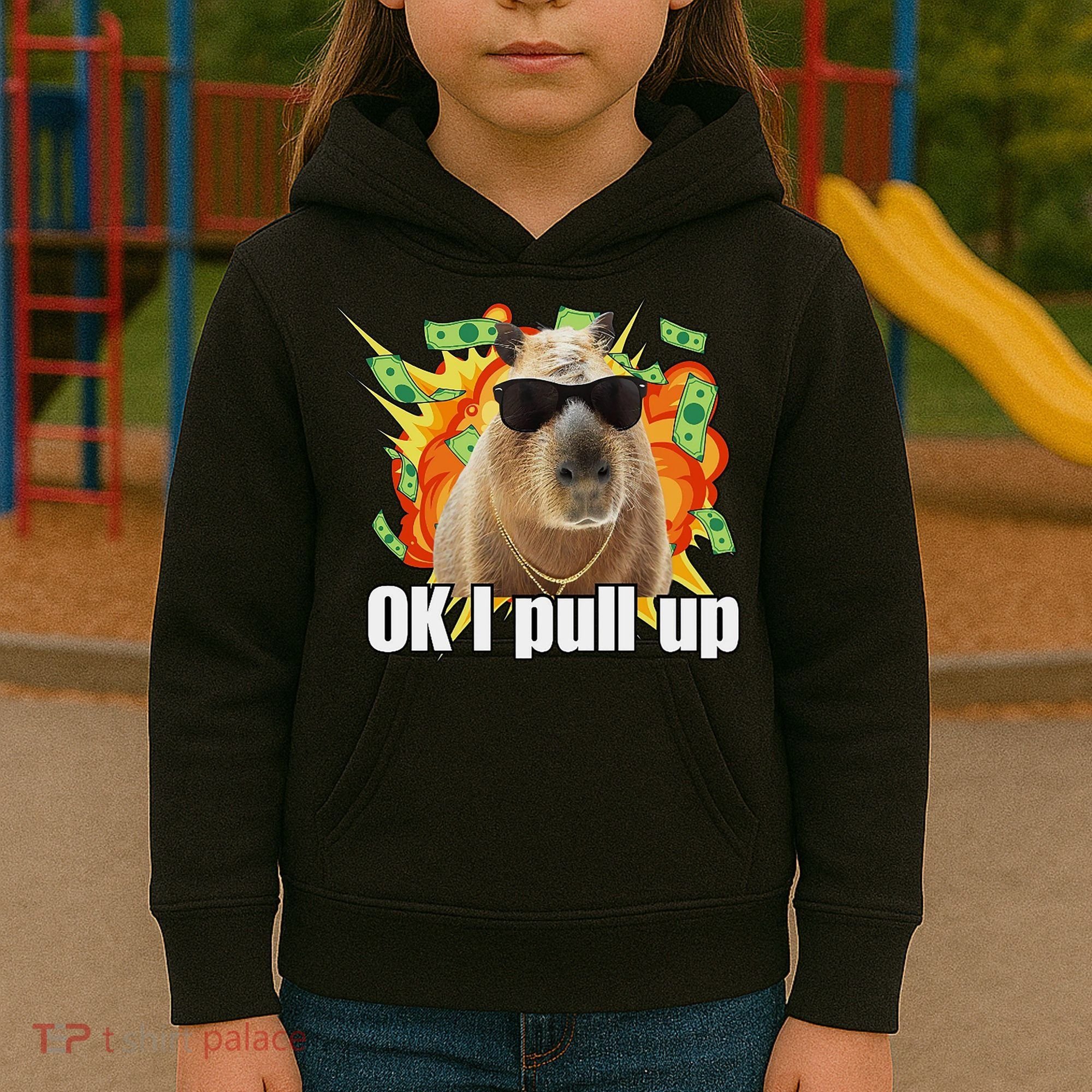 Ok I Pull Up Capybara Funny Meme Kids Hoodie