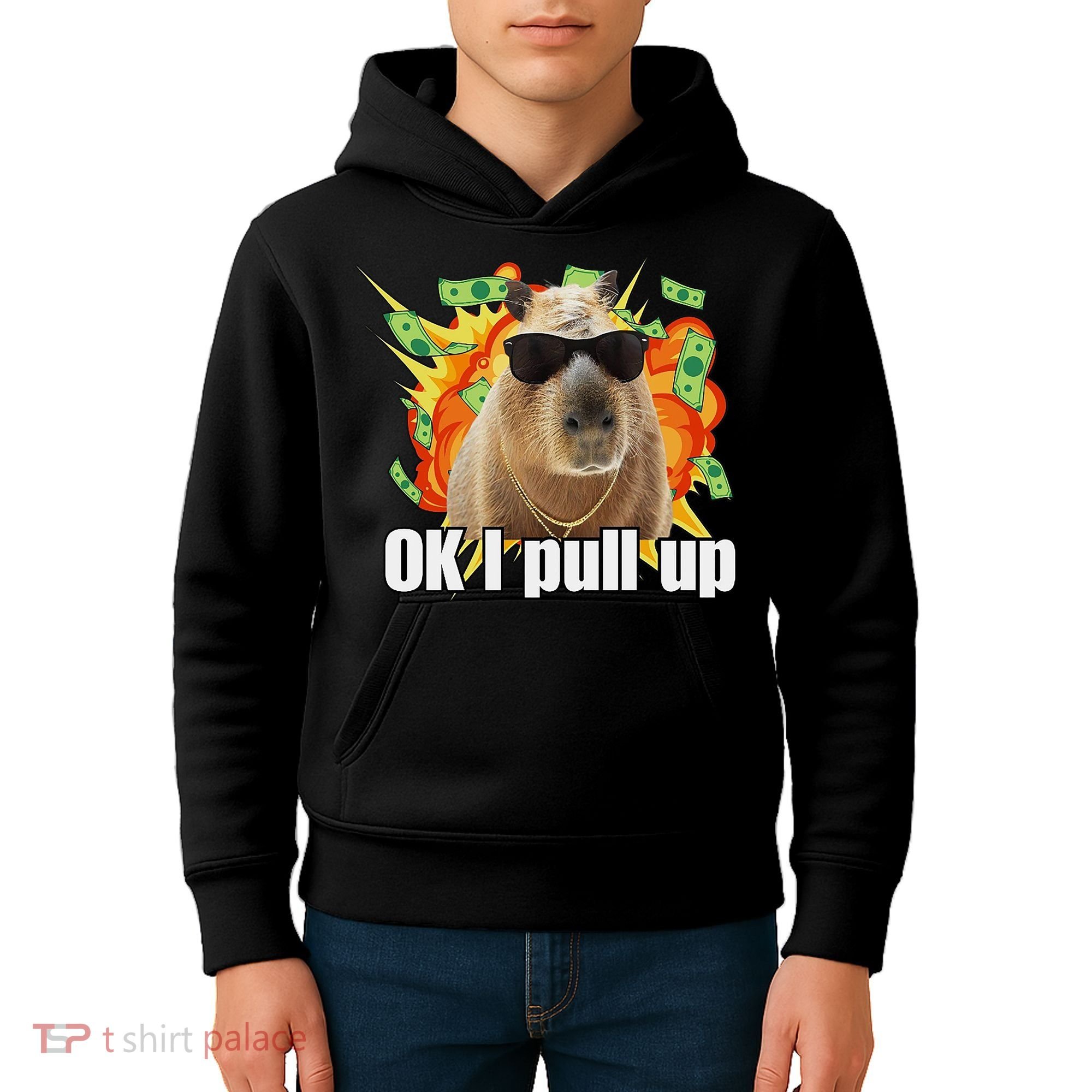 Ok I Pull Up Capybara Funny Meme Kids Hoodie