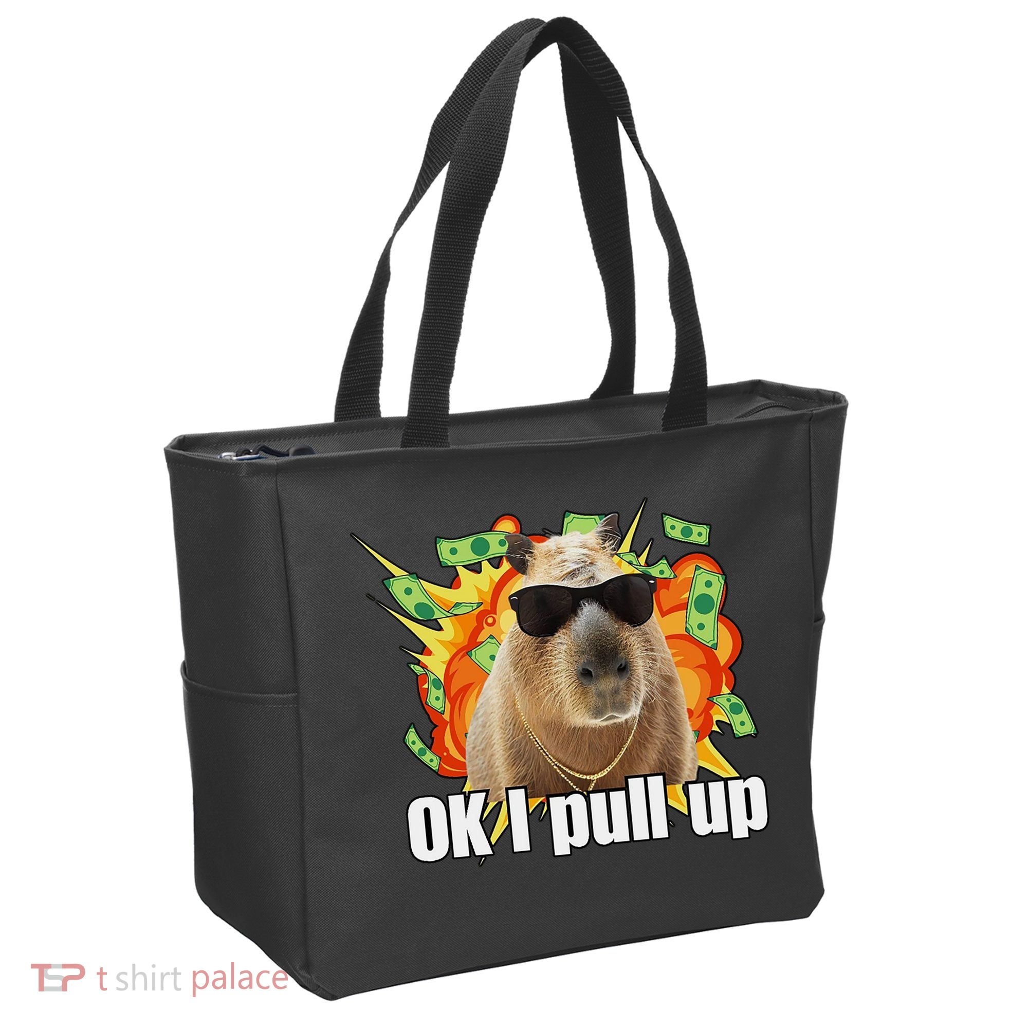 Ok I Pull Up Capybara Funny Meme Tote Bag