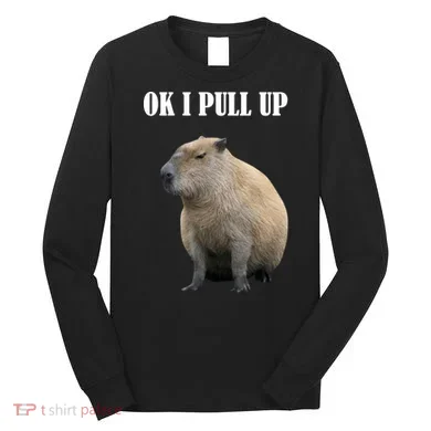 Ok I Pull Up Capybara Funny Long Sleeve Shirt