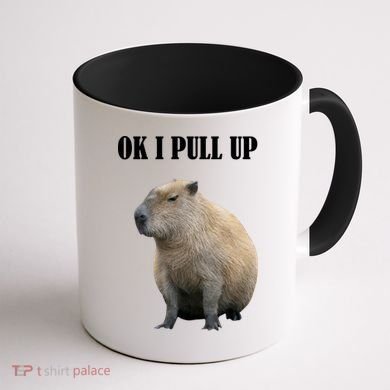 Ok I Pull Up Capybara Funny Coffee Mug back