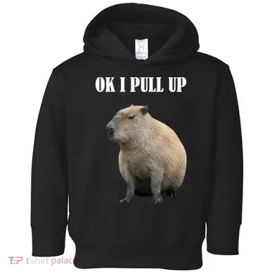 Ok I Pull Up Capybara Funny Toddler Hoodie