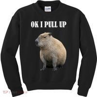 Ok I Pull Up Capybara Funny Kids Sweatshirt thumb 0